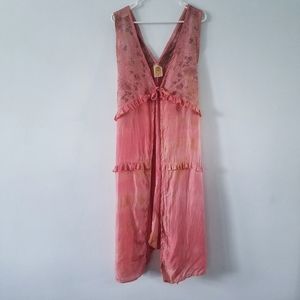 Uru Kristine St Rrik pink silk hand dyed peignoir
